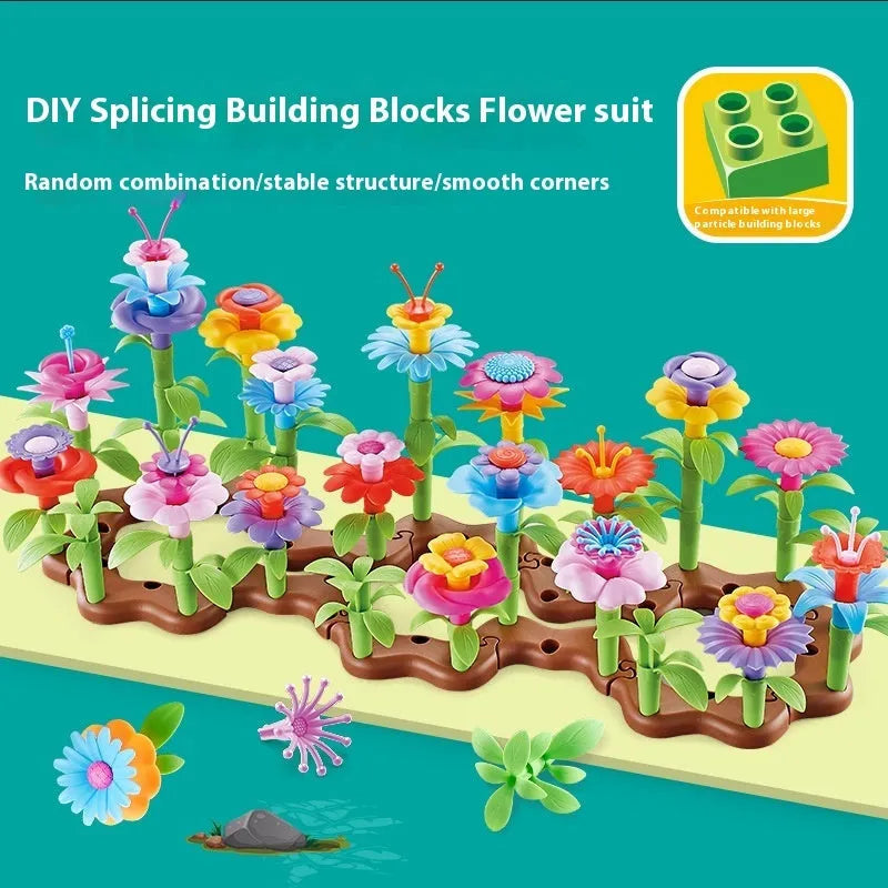 Children's changeable garden world splicing building block set in colour box, plastic pieces, 54-171 pieces, ages 4-6