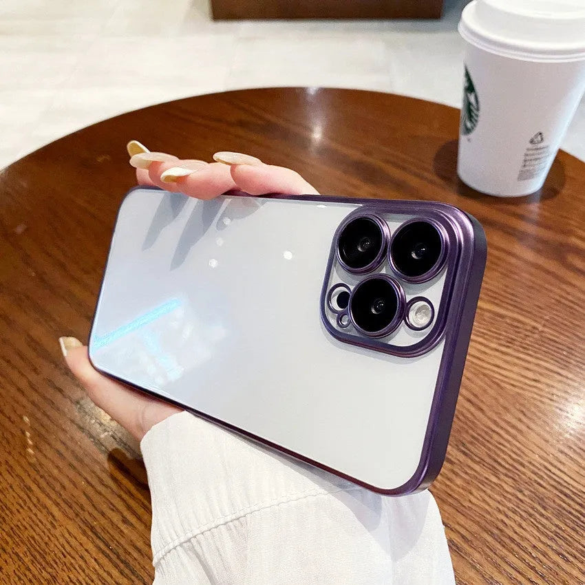Electroplated frosted edge phone case for iPhone, PC material, anti-fall, anti-fingerprint, original machine gray colour