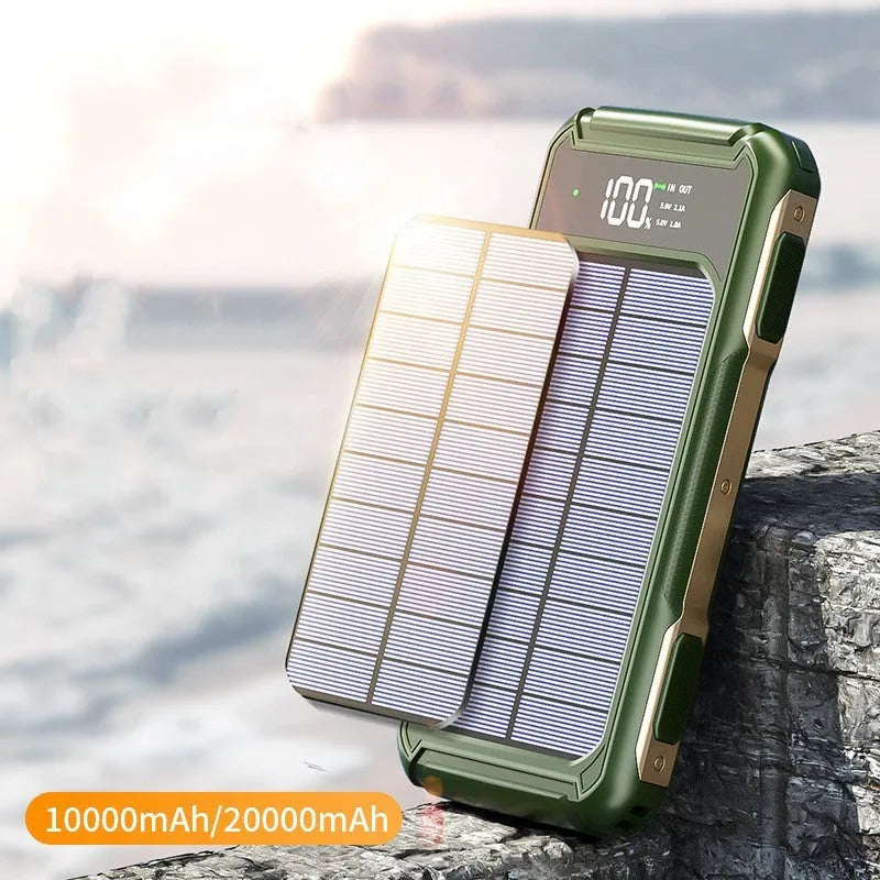 Black, green, and orange military grade portable power bank showing compact size.