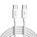 White braided Type-C fast charge data cable 1m for Apple 15 and USB devices