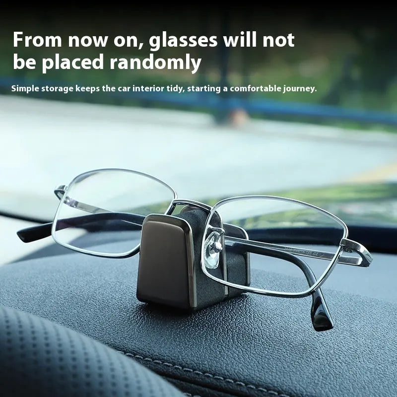 Zinc alloy car dashboard glasses clip holder in four colour options on vehicle dashboard