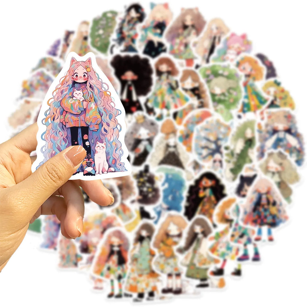 50 pack JDM car cartoon graffiti offset printed waterproof stickers for customisation