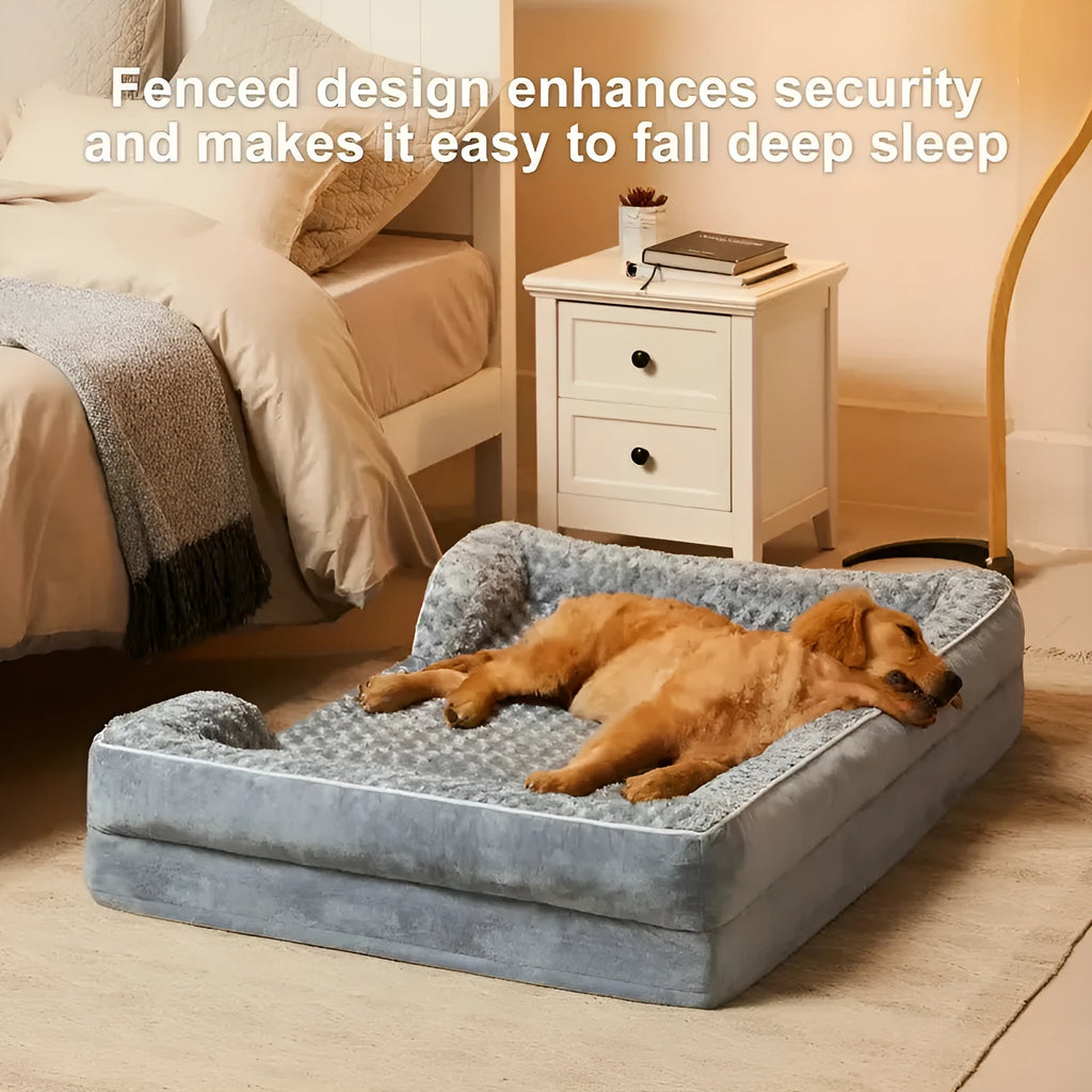Waterproof washable dog kennel pad in grey colour showing removable design