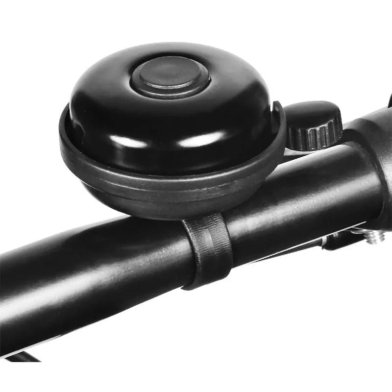 Black bicycle flat bell with 58mm diameter for mountain bike handlebars