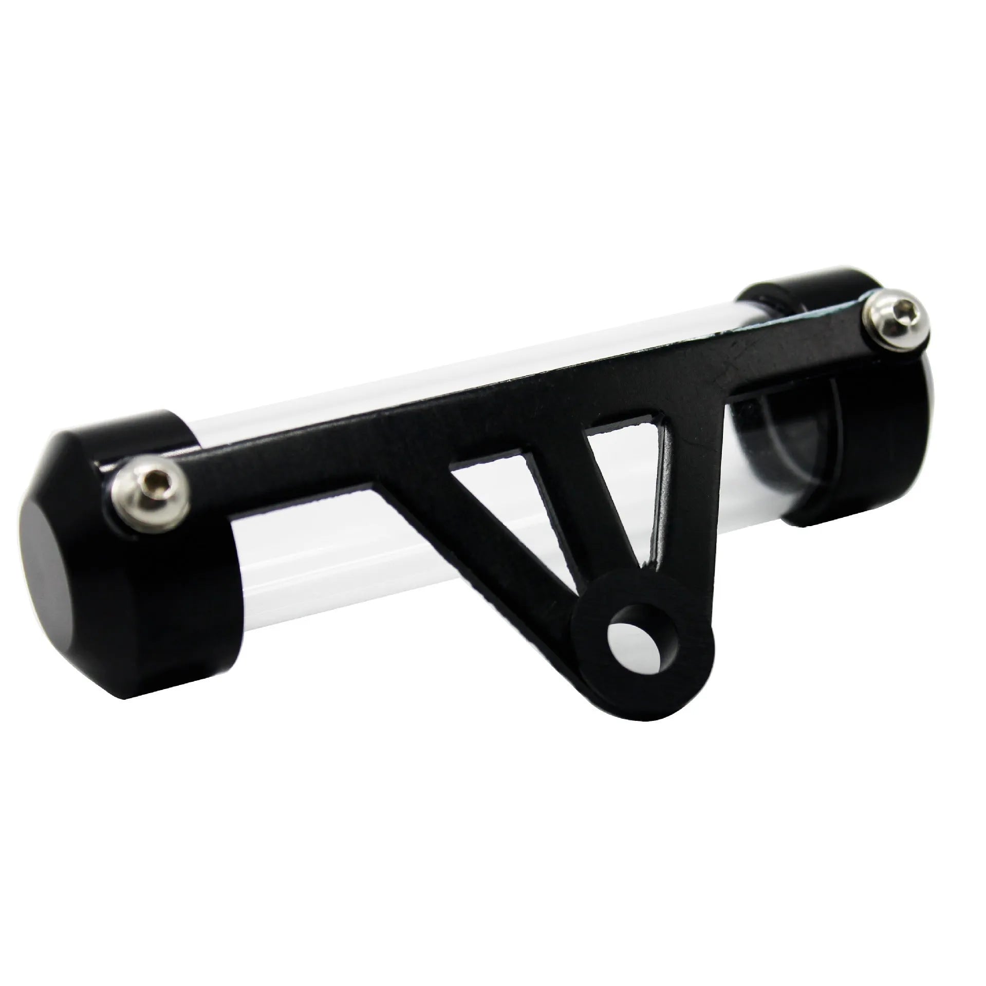 Aluminium motorcycle tax bill tube 115mm length in black, blue, red, and silver for paper licence plate storage