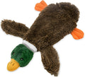 Green wild duck design stuffless plush dog toy with dual squeakers