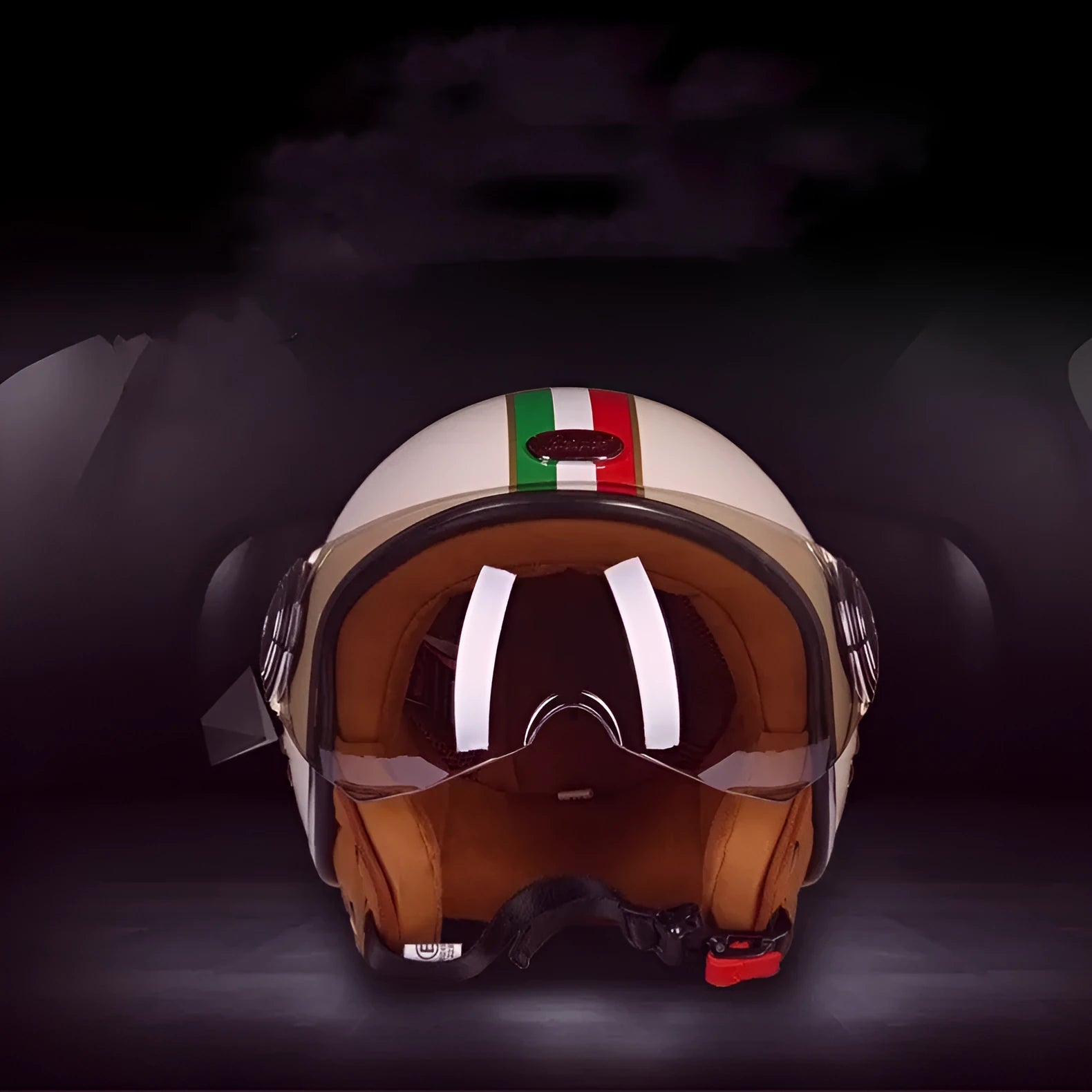 Lightweight ABS half helmet for battery cars in retro design with multiple colour options