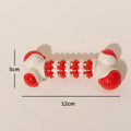 Blue bone-shaped interactive dog toy for small breeds with a treat holder in the centre.