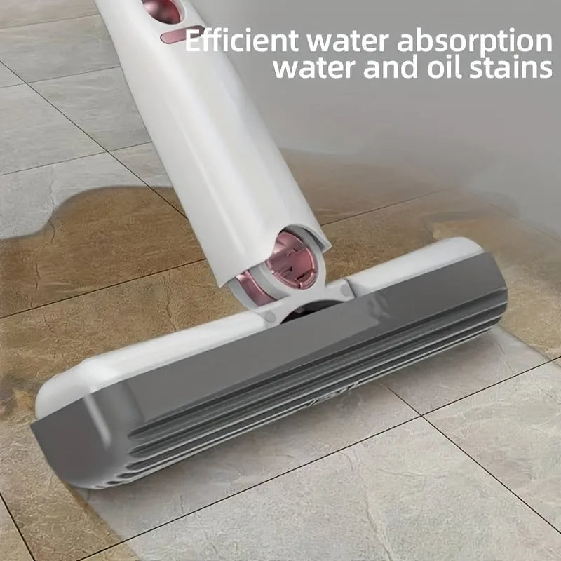 Portable self-squeeze mini mop with built-in wringer, 11.6x6.1 inch stretch length, for desk and window cleaning