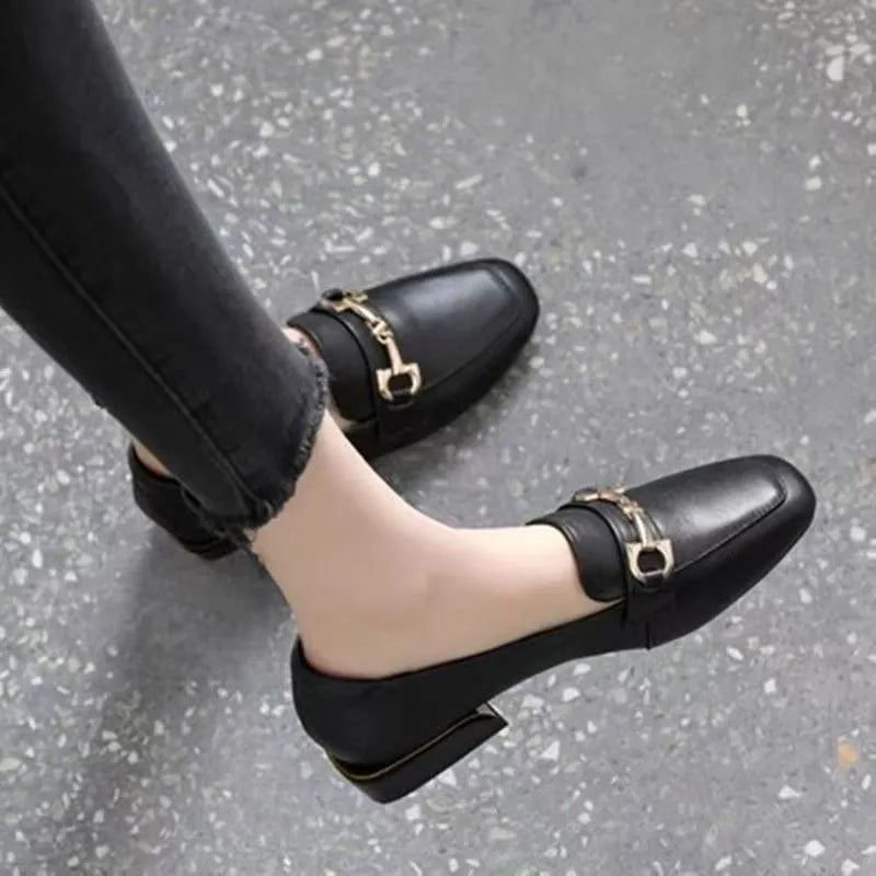 Women's striped microfiber loafers in beige and black with slip-on design