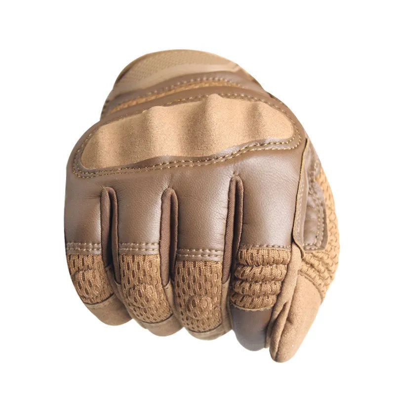 Tactical gloves mittens in black, army green, and brown, available in sizes S to XL for unisex outdoor use.