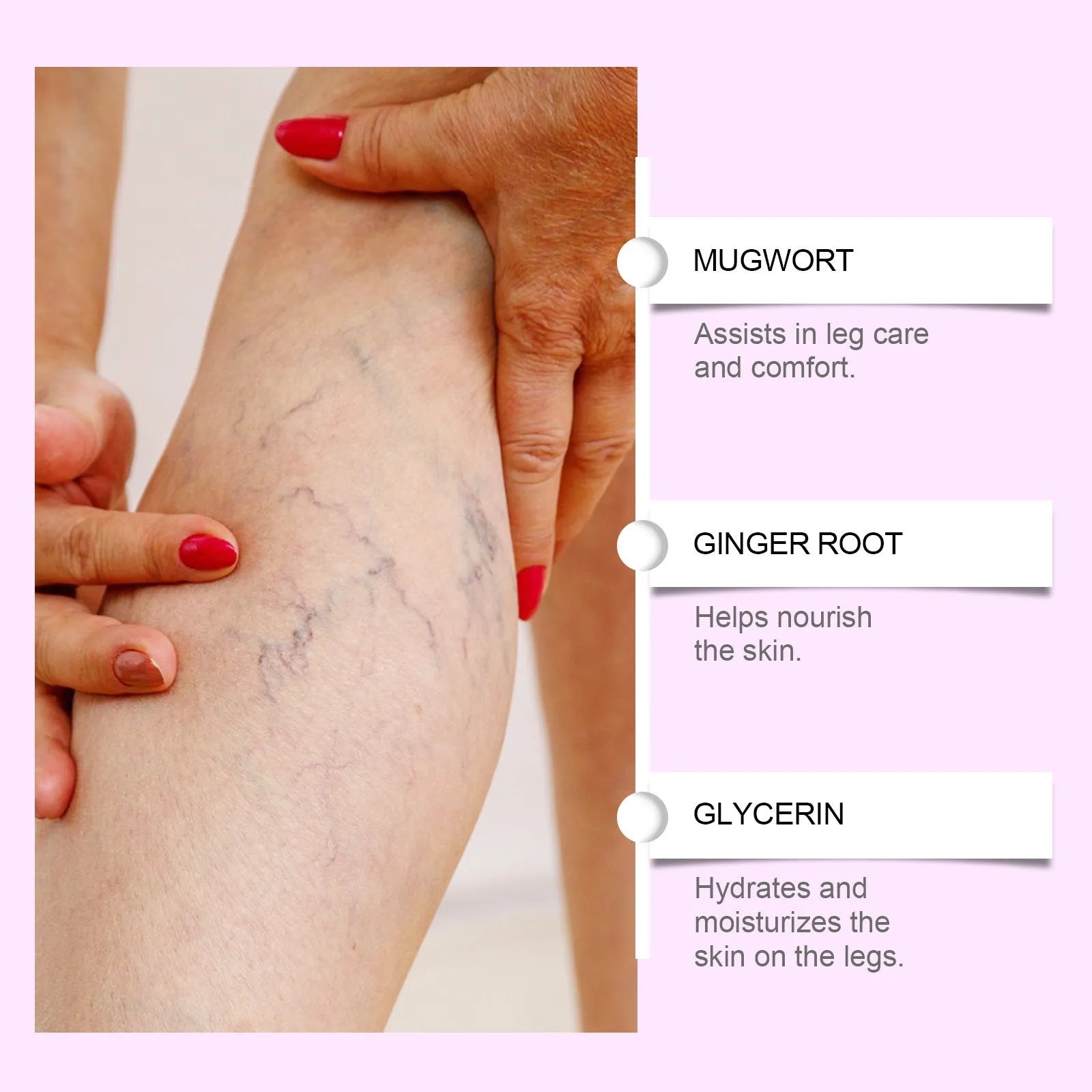 Four micro needle leg care patches with botanical extracts in hydrogel formulation