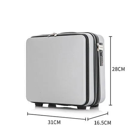 Women's mini cornetto portable suitcase luggage in 16 inch ABS material, black colour, front view