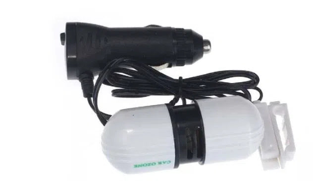 White car air purifier small deodorizer 75x30x26mm ABS compact design