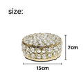 Clear crystal glass jewellery storage box with a French gold-coloured metal frame.