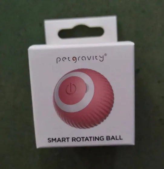 Green automatic rotating ball cat toy with 43mm diameter for claw control and intelligent obstacle avoidance