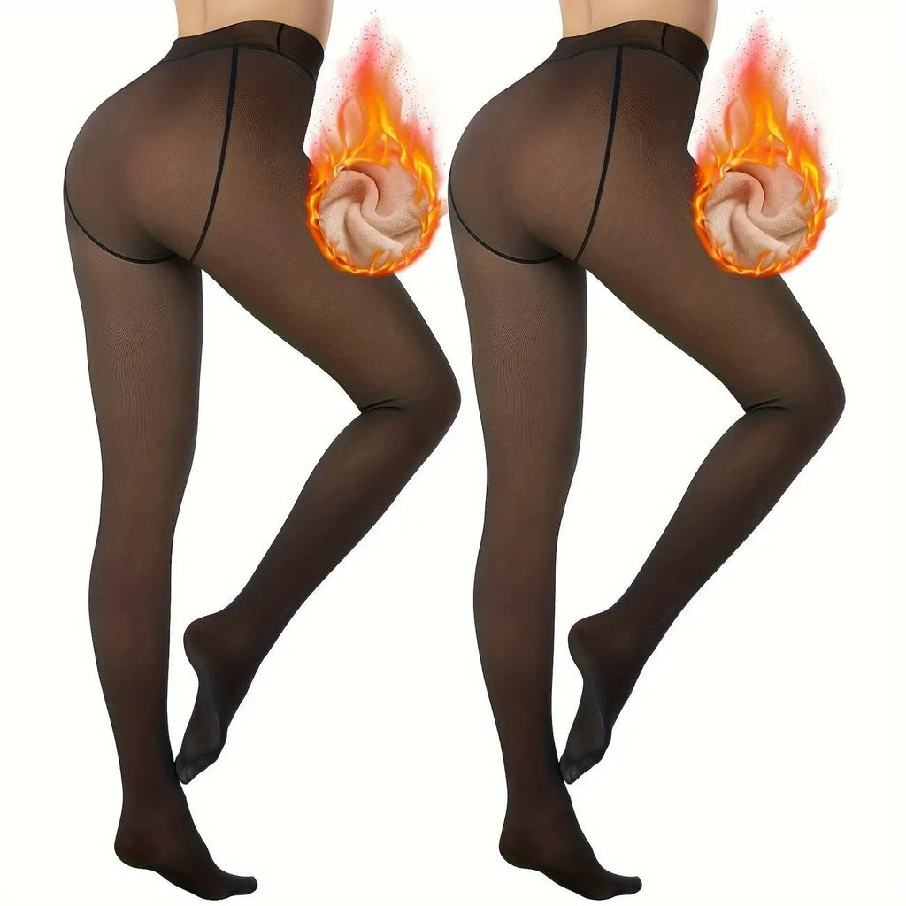 Anti-snagging keep warm outerwear leggings in nylon with wool lining in black, coffee, and silver silk colours.