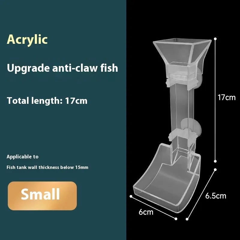 Set of three plastic aquarium feeding tubes with cleaning brushes and spoons in 17cm, 28cm, and 38cm lengths.