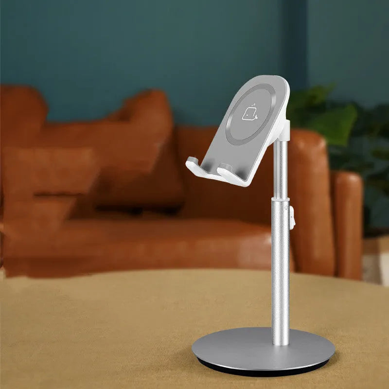 Silver metal S1 desktop stand holding a mobile phone