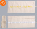 Canvas pencil wrap roll up case with elastic bands showing multiple slots for pens and pencils