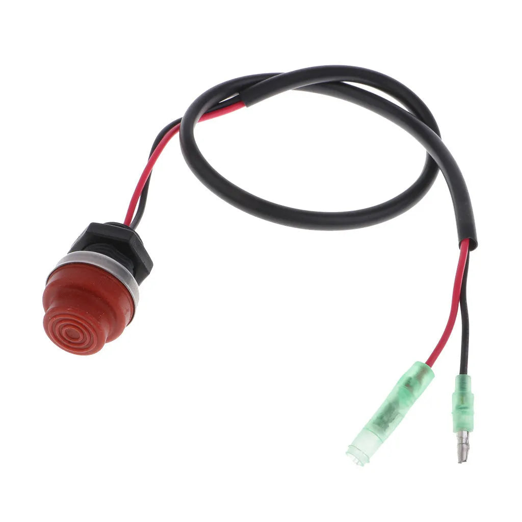 YAMAHA hardware plastic motorboat engine kill switch with attached rope lanyard.