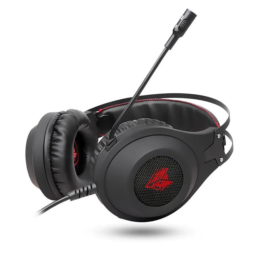 NUBWO N2 black gaming headset with microphone and volume control on earmuff
