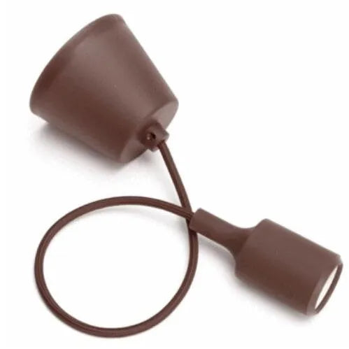 Silicone pendant lamp holder adaptor with 50cm cable for E26/E27 bulbs in multiple colours