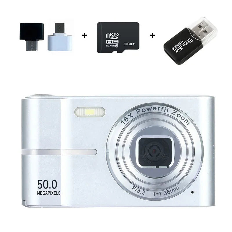 HD 4K pixel digital compact camera in black green pink or white colours with mini 90.3mm size