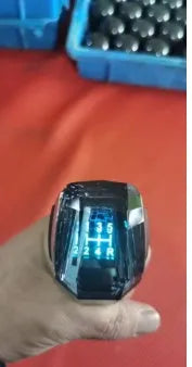 Crystal touch sensing luminous gear head with metal matte finish and colourful LED lighting