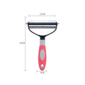 Dual purpose pet comb for dogs and cats, plastic construction, blue colour, large size, with comb teeth visible
