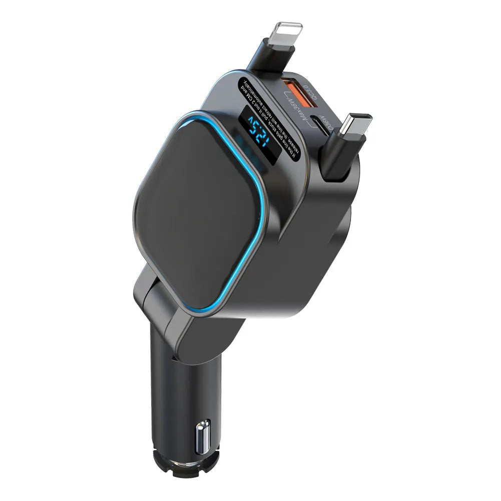 SC07 digital quick charge USB car charger with four ports and Type-C output