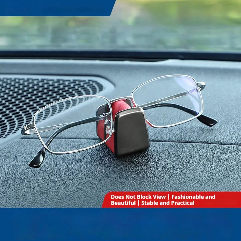 Zinc alloy car dashboard glasses clip holder in four colour options on vehicle dashboard