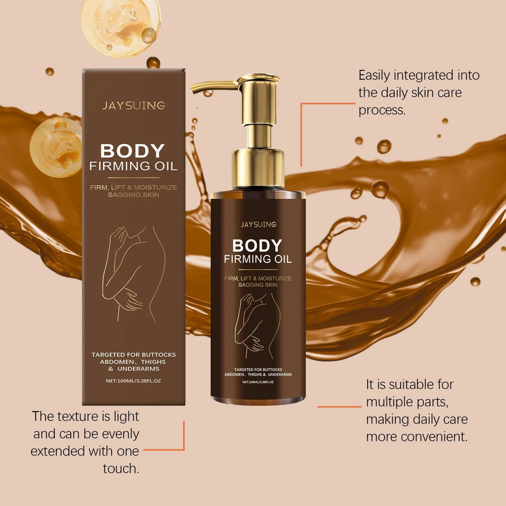 100ml bottle of nourishing and firming body oil with hyaluronic acid and coffee seed oil