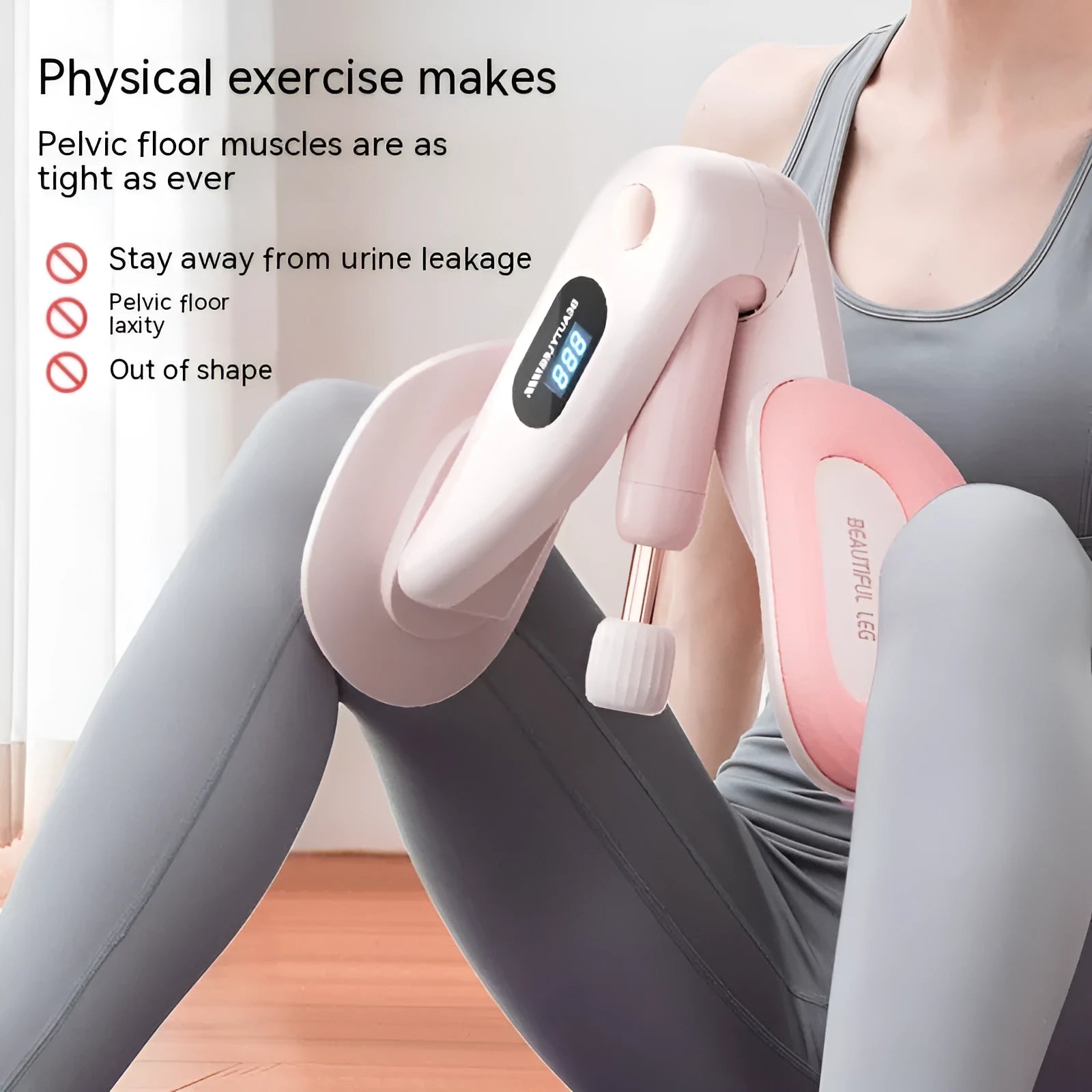 Counting pelvic floor muscle trainer repair device in grey colour with ABS spring foam construction