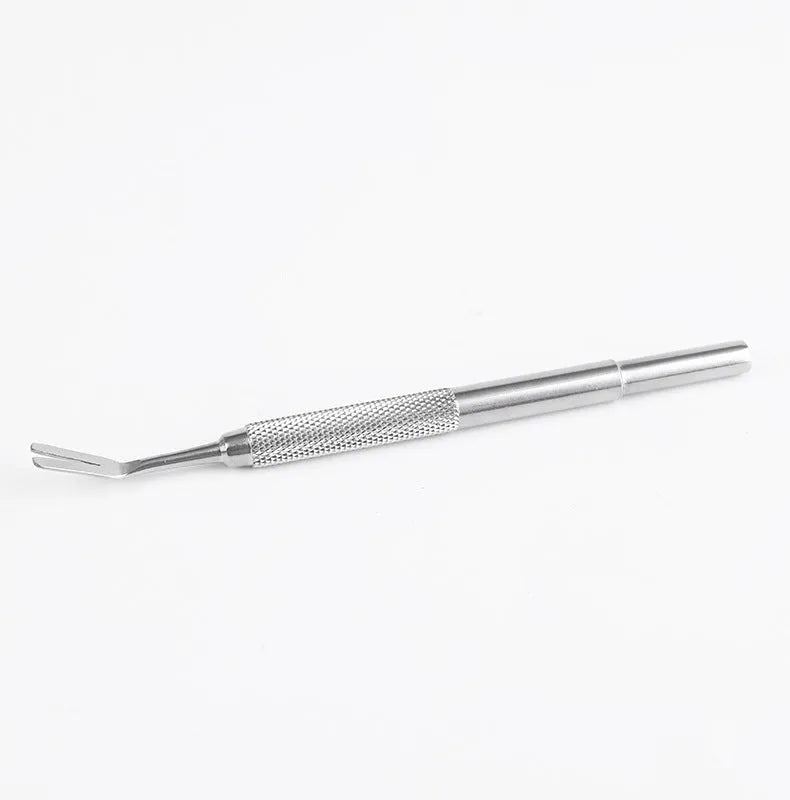 Silver stainless steel tick removal tweezers for cats and dogs