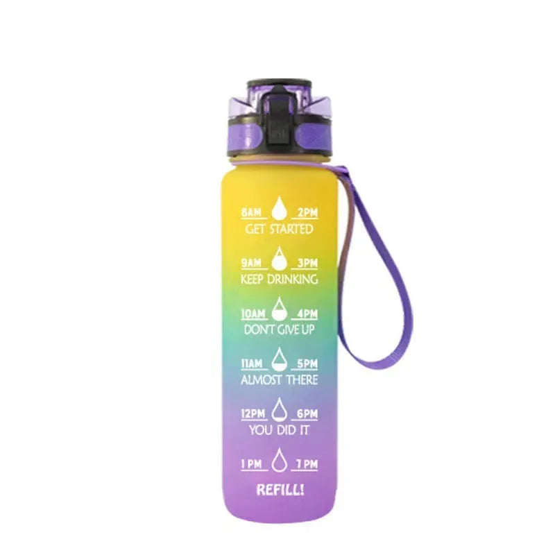 Clear transparent 1000ml sports water bottle with infuser, BPA-free Tritan and PP plastic