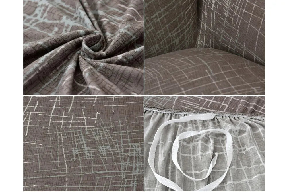Elastic non-slip sofa cover in a colourful pattern, single seater size 90-140 cm, high-density fabric