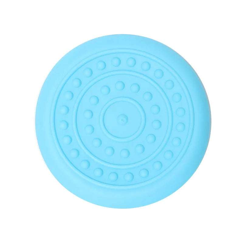 Plastic dog frisbee disc toy in multiple colour options for outdoor fetch games with pets