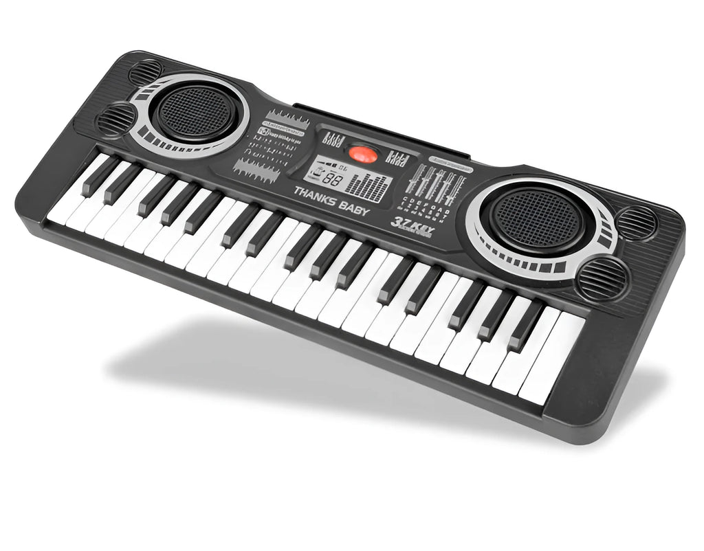 Black plastic 37-key electronic organ toy for children aged 4-6