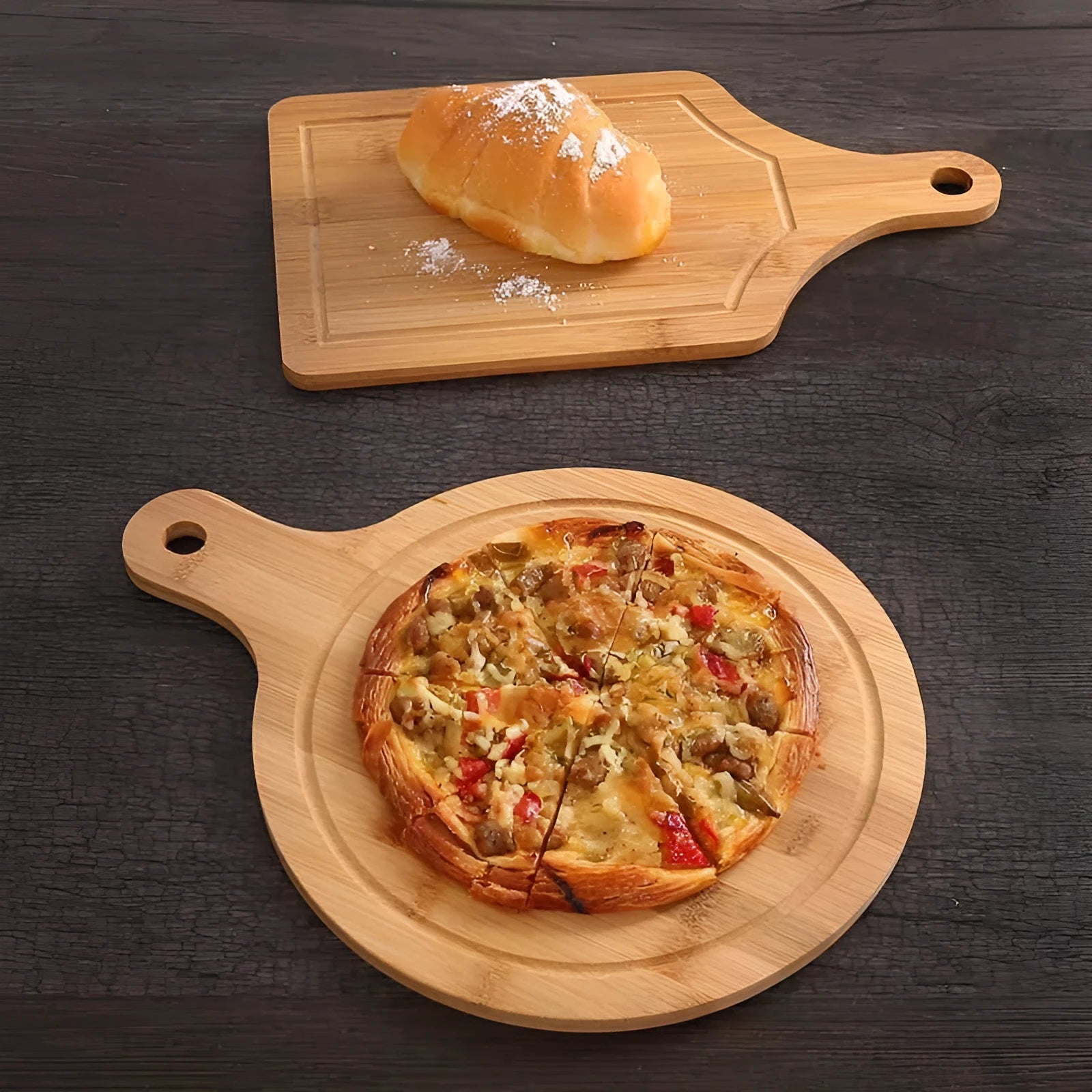 Bamboo fibre multipurpose chopping board pizza board fruit board 33x18cm three styles
