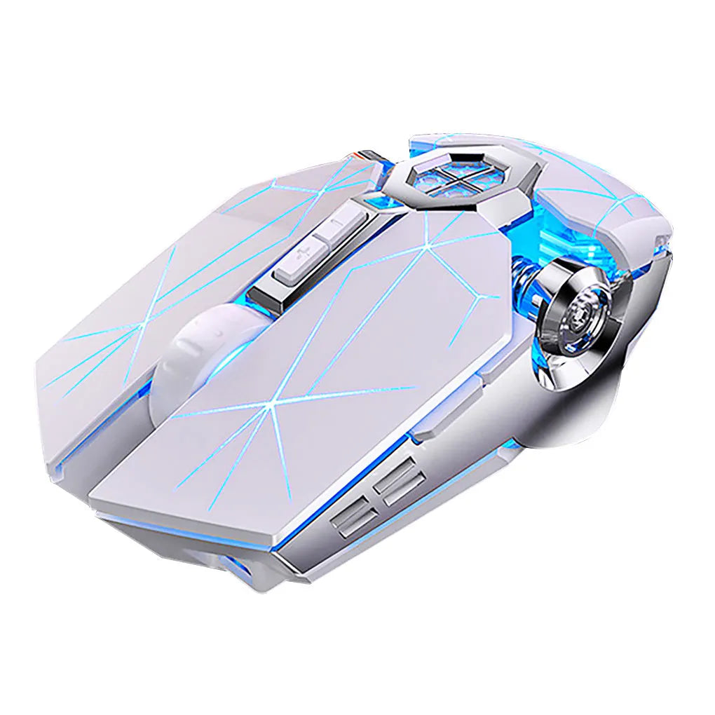 Silver Eagle A7 silent rechargeable wireless mouse in black frosted finish with electroplated double-wing flanks