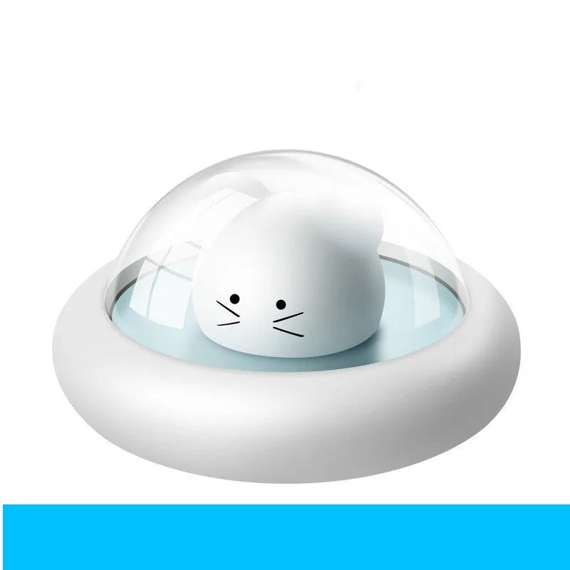 Blue LED night light with USB plug, compact 12x12x6.5cm, 5W touch dimmable table lamp