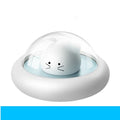 Blue LED night light with USB plug, compact 12x12x6.5cm, 5W touch dimmable table lamp