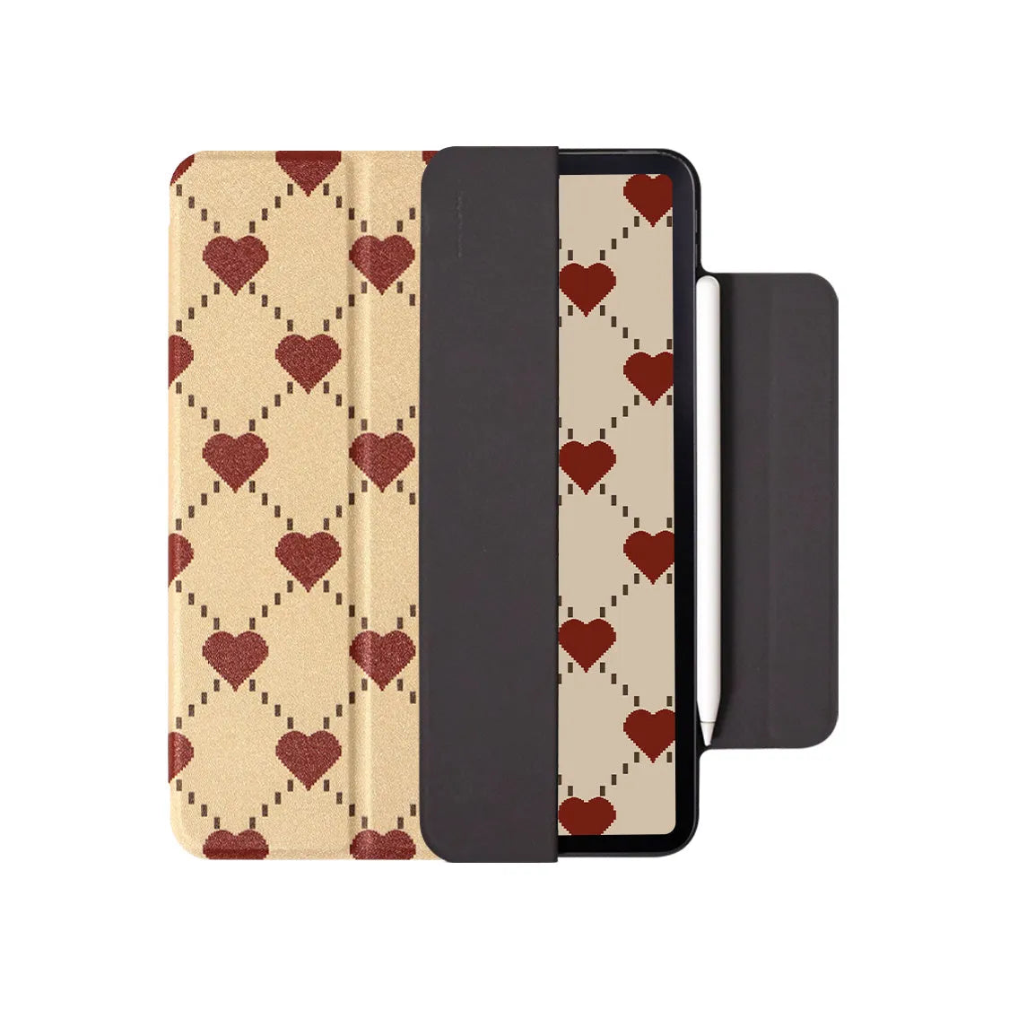 Magnetic clip case for iPad Air 4 and Air 5 showing polyurethane shell and double-sided clip.