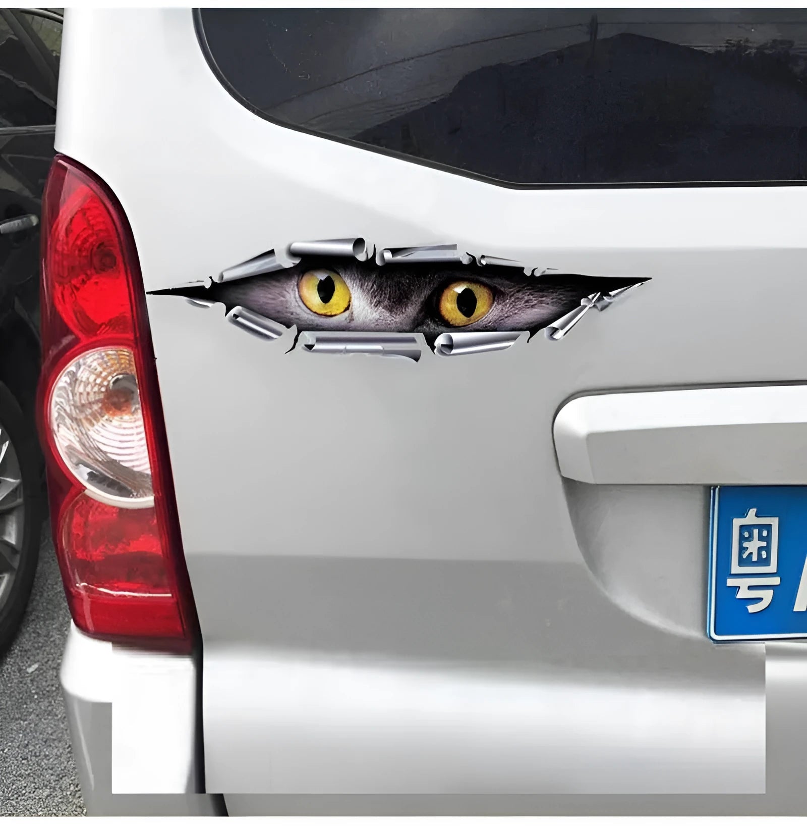 3D Tiger Eye Eagle Eye peeping car door decoration bumper sticker on white background