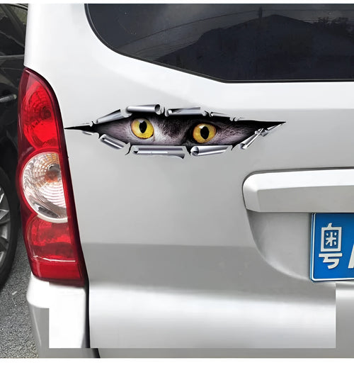 3D Tiger Eye Eagle Eye peeping car door decoration bumper sticker on white background