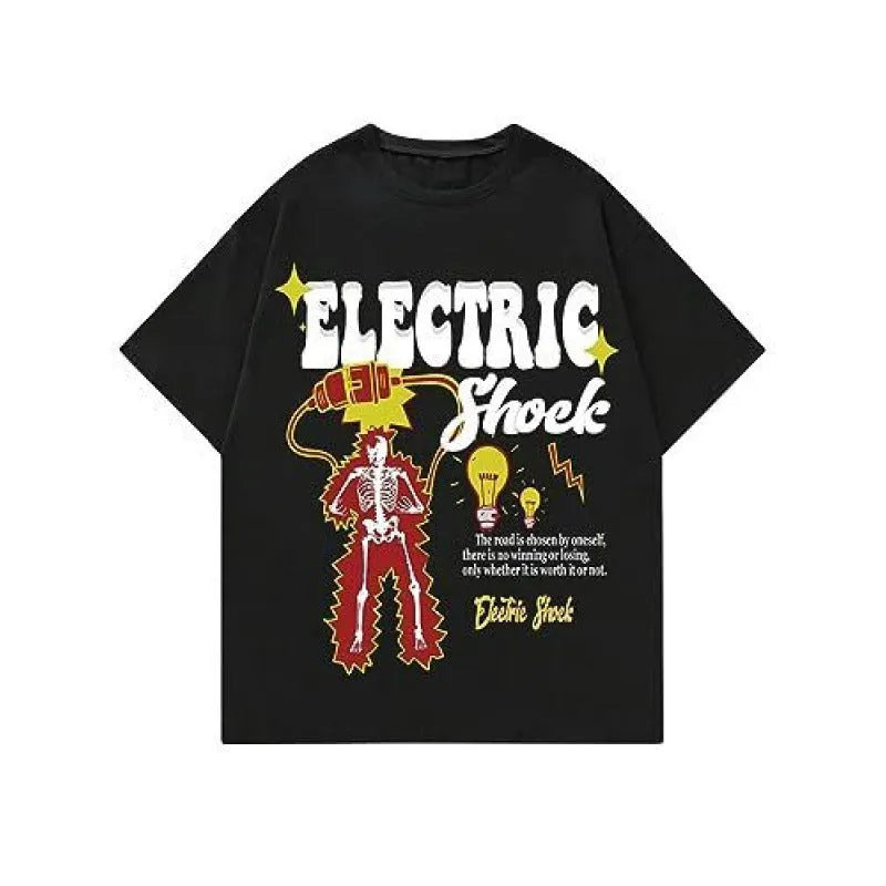 Printed men's short-sleeved sports T-shirt with digital pattern on polyester fabric