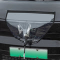Black magnetic waterproof rain cover for electric vehicle charging gun and port, shown unfolded.