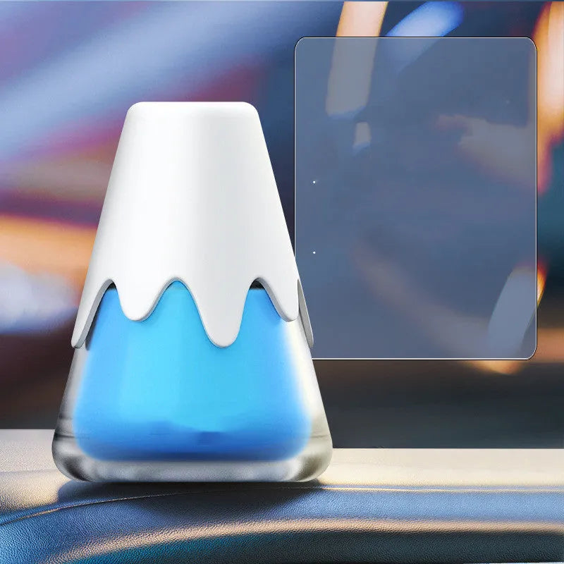 Car mounted snow mountain aroma fragrance cream in glass and paste construction with four scent options