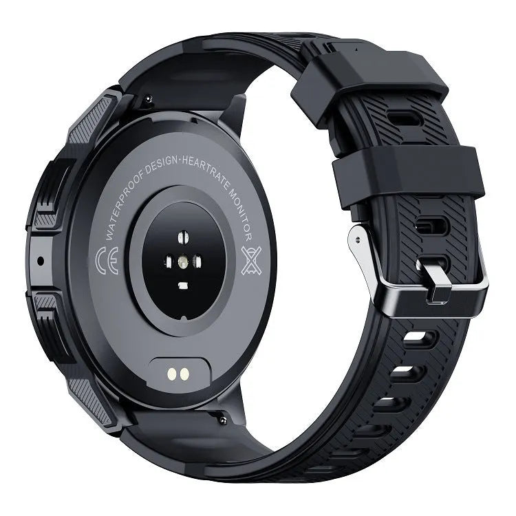 Smart bracelet with 1.43-inch AMOLED screen Bluetooth calling and health monitoring in black and orange
